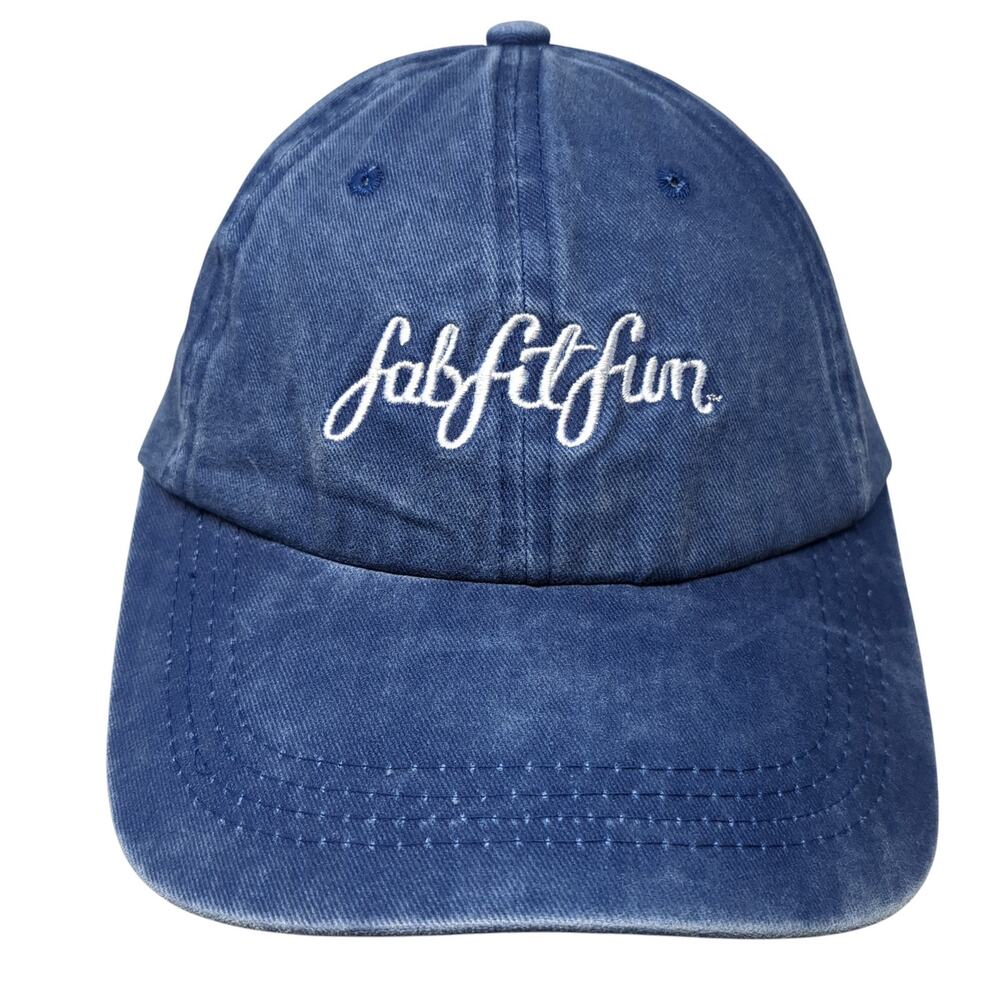 Fab Fit Fun Slideback Baseball Cap Blue One Size Adjustable Embroidered Cotton